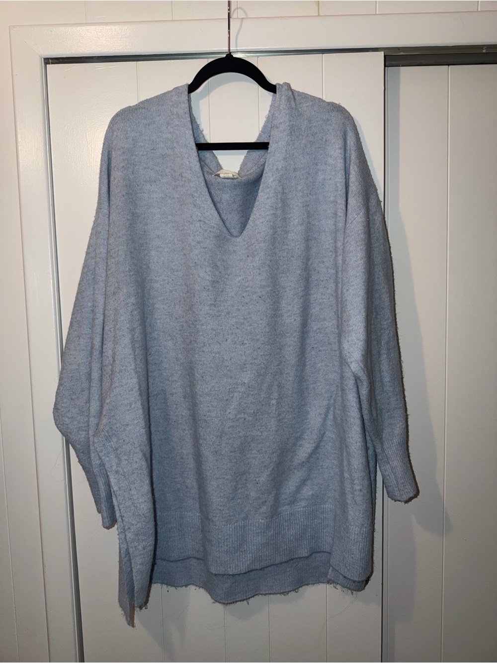 H&M Light Blue Oversized V-Neck Women's Sweater